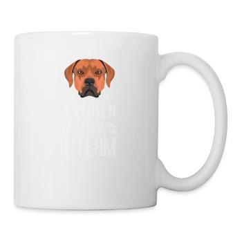 4 Paws 2 Feet 1 Team, Rhodesian Ridgeback - Mug - white - Right