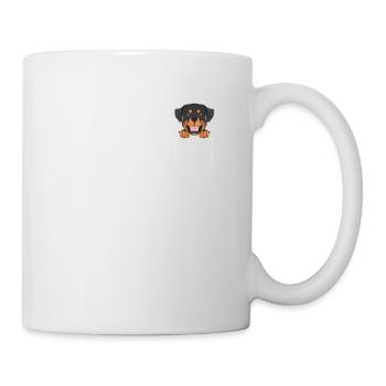 Rottweiler dans la poche thoracique - Mug blanc - blanc - Droite