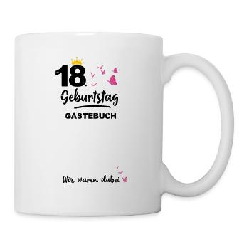 18. Geburtstag Gästebuch - Tasse - Weiß - Rechts