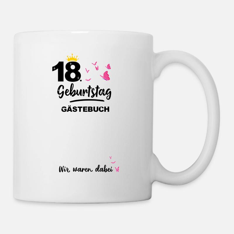 18. Geburtstag Gästebuch - Tasse - Weiß
