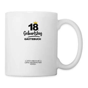 18. Geburtstag Gästebuch Geschenk - Tasse - Weiß - Rechts