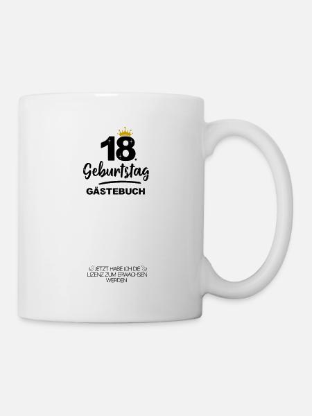 18. Geburtstag Gästebuch Geschenk - Tasse - Weiß