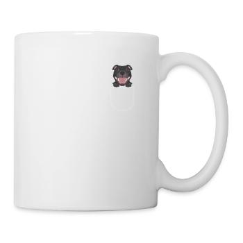 Staffordshire Bull Terrier in the chest pocket - Mug - white - Right