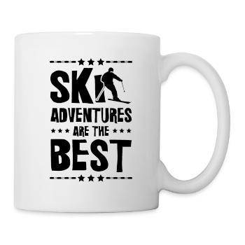 Aventures de ski - Mug blanc - blanc - Droite