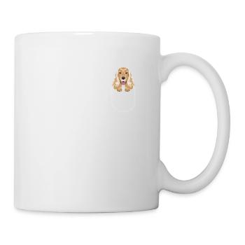 Deutsch Cocker Spaniel in the chest pocket - Mug - white - Right