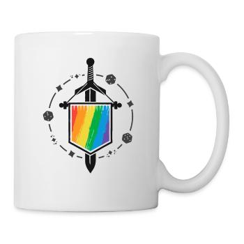 Gay Gaymer Geek Pride Asex Gamer LGBT Bouclier d’épée - Mug blanc - blanc - Droite