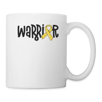 Warrior Childhood Cancer Sensibilisation Ruban Jaune - Mug blanc - blanc - Droite