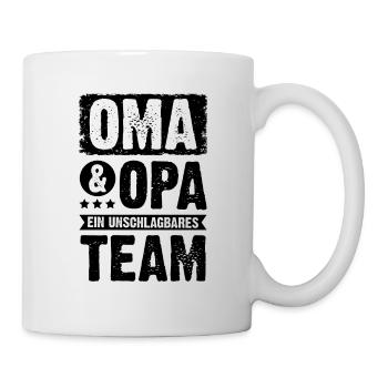 oma und opa team - Tasse - Weiß - Rechts