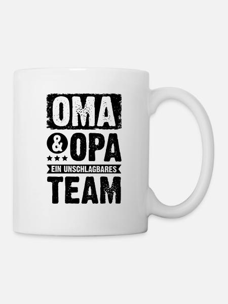 oma und opa team - Tasse - Weiß