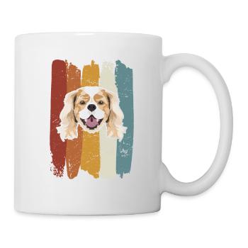 Cavalier souriant King Charles Spaniel rétro - Mug blanc - blanc - Droite