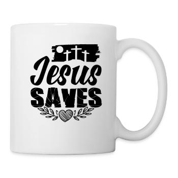 Jesus Saves - Tasse - Weiß - Rechts