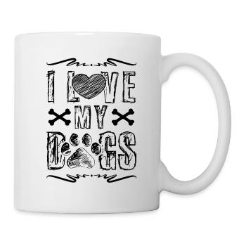 I Love my Dogs - Mug - white - Right
