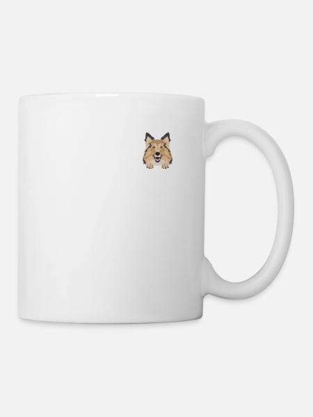 Berger Shetland dans la poche de la poitrine - Mug blanc - blanc