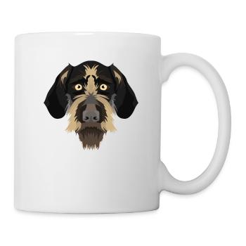 Cheveux de fil allemands souriants - Mug blanc - blanc - Droite