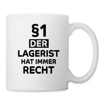Lagerist Spruch Logistiker Stablerfahrer Geschenk - Tasse - Weiß - Rechts