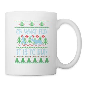 Oh what fun it is to run - ugly sweater run 5k - Mug - white - Right