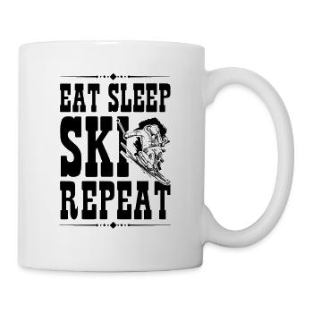 Eat Sleep Ski Repeat - Tasse - Weiß - Rechts