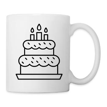 Kuchen - Tasse - Weiß - Rechts