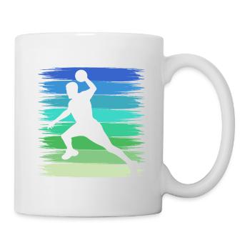 Handball Handballspieler im Schuß aufs Tor - Tasse - Weiß - Rechts