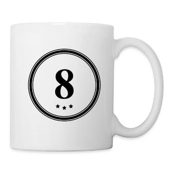 8 Zahl Trikot - Tasse - Weiß - Rechts