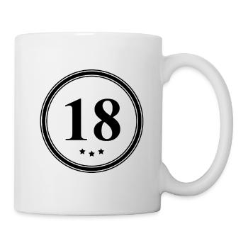 18 Zahl Trikot - Tasse - Weiß - Rechts