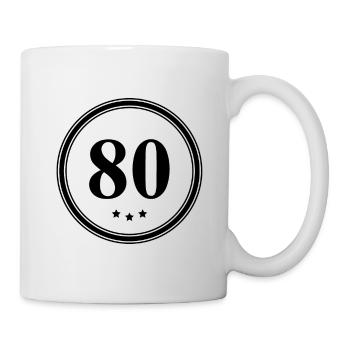 80 Zahl Trikot - Tasse - Weiß - Rechts