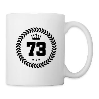 73 Zahl Kranz - Tasse - Weiß - Rechts