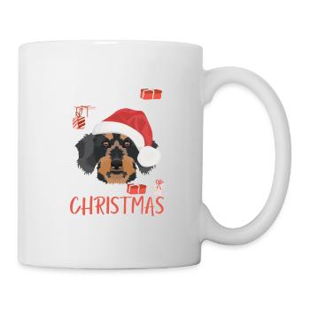 Teckel aux cheveux rugueux Noël - Mug blanc - blanc - Droite