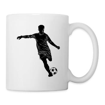 Fußball Silhouette - Tasse - Weiß - Rechts