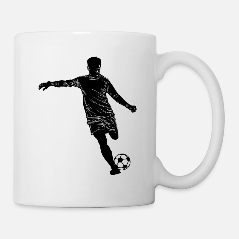 Fußball Silhouette - Tasse - Weiß