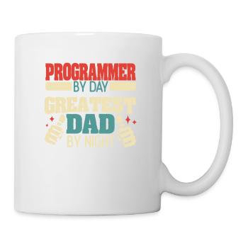 Programmer by day, greatest dad by night - Mug - white - Right