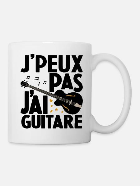 Je Peux Pas J'ai Guitare Drôle Guitare - Mug blanc - blanc