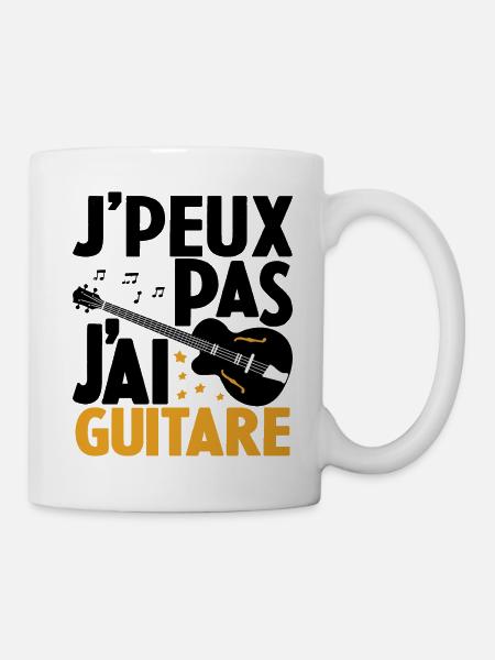 Je Peux Pas J'ai Guitare Drôle Guitare - Mug blanc - blanc