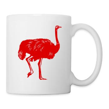 Silhouette d’oiseau d’autruche - Mug blanc - blanc - Droite