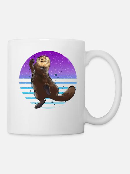 Loutre Rétro - Mug blanc - blanc