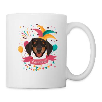 Dackel Karneval Fasching - Tasse - Weiß - Rechts