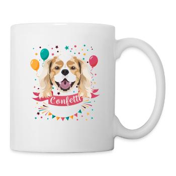 Cavalier King Charles Spaniel Karneval Fasching - Tasse - Weiß - Rechts