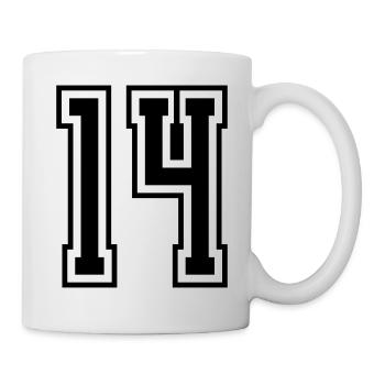 14 Numéro de numéro - Mug blanc - blanc - Droite