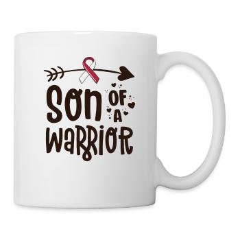 Sohn eines Kriegers Burgunderband Mundkrebs - Tasse - Weiß - Rechts