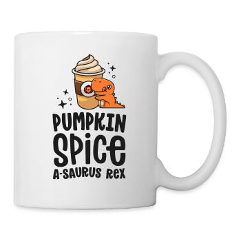 Kürbis Gewürz A-Saurus Rex Niedlicher Herbst Dinosaurier - Tasse - Weiß - Rechts