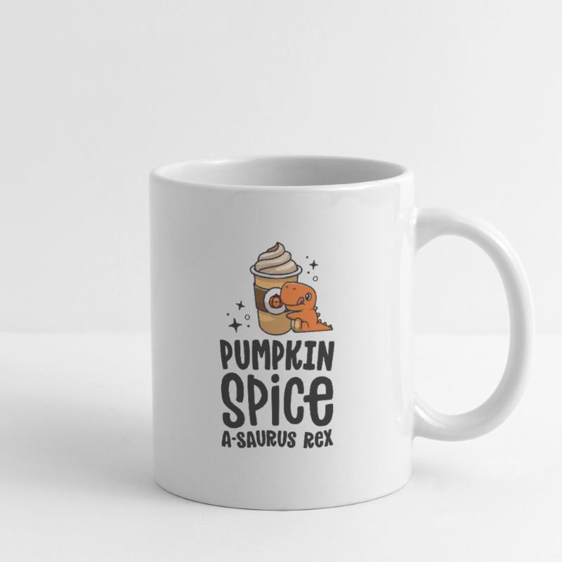 Pumpkin Spice A-Saurus Rex Cute Fall Dinosaur Mug