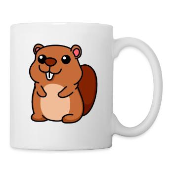 Biber Comic Tier - Tasse - Weiß - Rechts