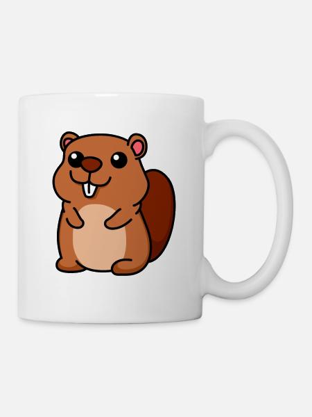 Biber Comic Tier - Tasse - Weiß