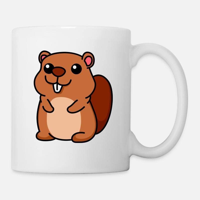 Biber Comic Tier - Tasse - Weiß
