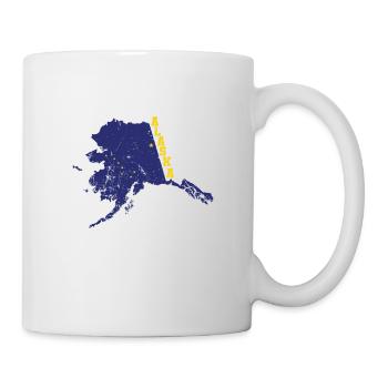 Alaska Bundesstaat Umriss Karte USA - Tasse - Weiß - Rechts