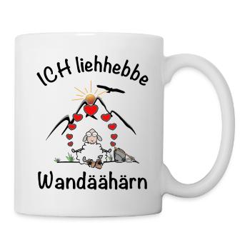 Wandern Schaf lustig geschrieben - Tasse - Weiß - Rechts