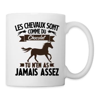 Les chevaux sont comme du chocolat - Mug blanc - blanc - Droite