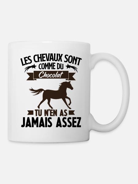 Les chevaux sont comme du chocolat - Mug blanc - blanc