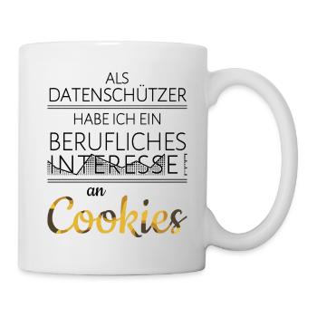 Lustig Datenschützer berufliche Cookies - Tasse - Weiß - Rechts