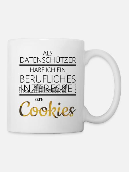 Lustig Datenschützer berufliche Cookies - Tasse - Weiß